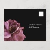 暗い赤面バーガンディ食事の選択肢ウェディングRSVP インビテーションポストカード (裏面)