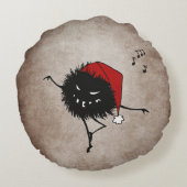 暗い踊り悪いクリスマスバグ ラウンドクッション (裏面)