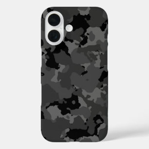 暗い迷彩柄パターン iPhone 16ケース