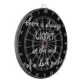 暗い道の端の光感動的。 ダーツボード (正面左)