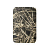 暗い部分のベージュの太い線の四角いコーナー バスマット (正面縦)