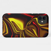 暗い部分を持つ曲がった赤と金色のストローク Case-Mate iPhoneケース (裏面(横))