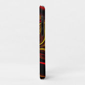 暗い部分を持つ湾曲した派手な赤と金ゴールドストローク Case-Mate iPhoneケース (裏面/左)