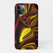 暗い部分を持つ湾曲した派手な赤と金ゴールドストローク Case-Mate iPhoneケース (裏)