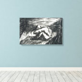 暗い部屋の木炭のスケッチ キャンバスプリント (インサイチュ (ウッドフロア))