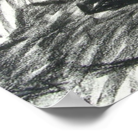 暗い部屋の木炭のスケッチ ポスター (角)