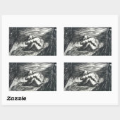 暗い部屋の木炭のスケッチ 長方形シール (シート)