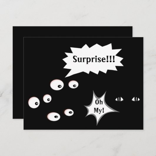 暗い部屋の驚きのパーティーアイズ招待状 招待状 (正面/裏面)