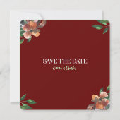 暗い野生の花が日付を保存 招待状 (裏面)