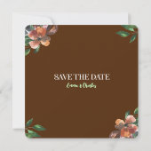 暗い野生の花が日付を保存 招待状 (裏面)