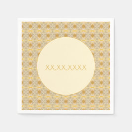 暗い金ゴールドと明るいパターン（の模様が）ある小 スタンダードカクテルナプキン