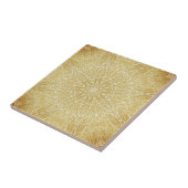 暗い金ゴールドの白い幾何学星型ホイール タイル (側面)