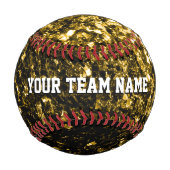 暗い金ゴールドグリッターがあなたのチームを輝かせる 野球ボール (正面)