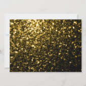 暗い金ゴールドグリッタースパークルズSweet 16スクリプエレガントト 招待状 (裏面)