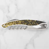 暗い金ゴールドフェイクグリッタースパークルスモノグラム ソムリエナイフ (裏面)