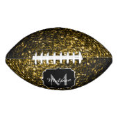 暗い金ゴールドフェイクグリッタースパークルモノグラム名 アメリカンフットボール (正面)