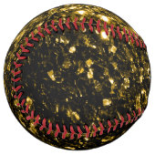 暗い金ゴールドフェイクグリッタースパークルモノグラム名 ソフトボール (正面左)