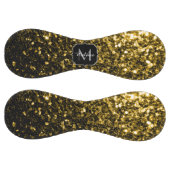 暗い金ゴールドフェイクグリッタースパークルモノグラム名 ソフトボール (パネル)