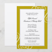 暗い金ゴールドフレーム魔法の旋回ガラフォーマルイベント 招待状 (正面/裏面)