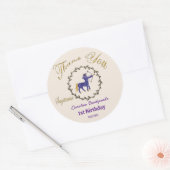 暗い金ゴールドフローラエンボス射手座〔占星術の〕十二宮図 ラウンドシール (封筒)