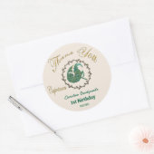 暗い金ゴールドフローラエンボス山羊座〔占星術の〕十二宮図 ラウンドシール (封筒)