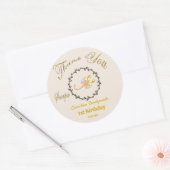 暗い金ゴールドフローラエンボス蠍座〔占星術の〕十二宮図 ラウンドシール (封筒)