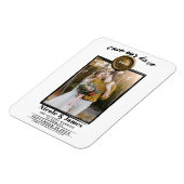 暗い金ゴールドワックスシール写真ウェディング日付を保存 マグネット (左側)