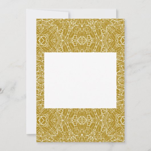 暗い金ゴールド幾何学的スターホイール抽象芸術アート 招待状 (正面)