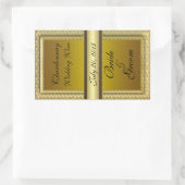 暗い金ゴールド結婚のワインラベルのシール 長方形シール (バッグ)