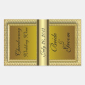 暗い金ゴールド結婚のワインラベルのシール 長方形シール (正面)