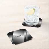 暗い銀色の光沢のあるメタリックな外観 ペーパーコースター (インサイチュ)