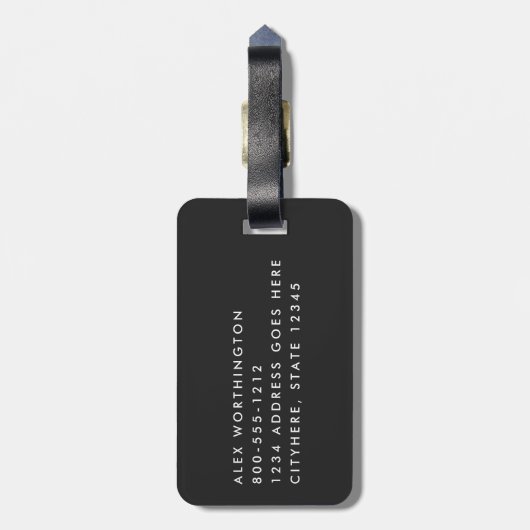 暗い銅の世界地図旅行プロフェッショナル ラゲッジタグ (裏面縦)