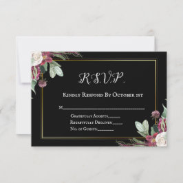 暗い開花の起伏の儀式RSVP 出欠カード