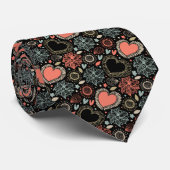 暗い開花喜び：フローラシームレスなパターン ネクタイ (ロール)