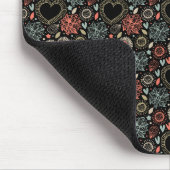 暗い開花喜び：フローラシームレスなパターン マウスパッド (コーナー)