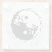 暗い陰陽の宗教的シンボル ガラスコースター (裏面)