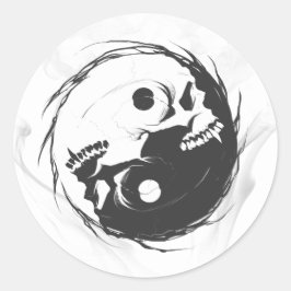 暗い陰陽の宗教的シンボル ラウンドシール