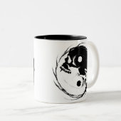 暗い陰陽の宗教的象徴 ツートーンマグカップ (正面右)
