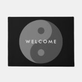 暗い陰陽記号カスタムの歓迎の形式 ドアマット (正面)