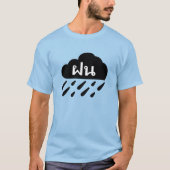 暗い雨雲およびタイの単語のฝน Tシャツ (正面)