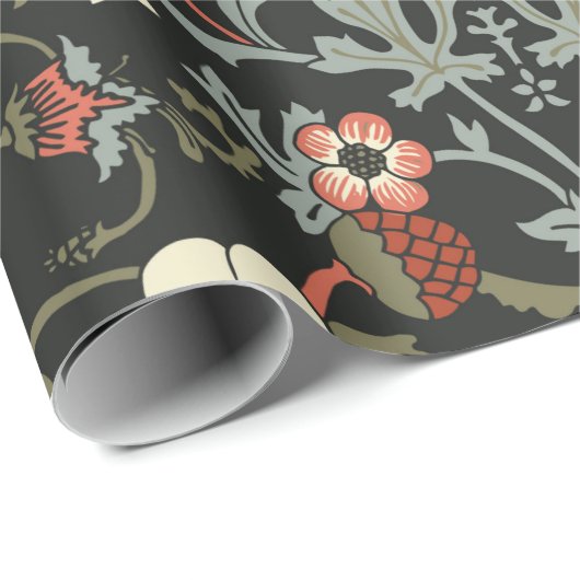 暗い魔法のかかったヴィンテージの花と鳥のシームレスさ  ラッピングペーパー (ロールコーナー)