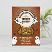 暗い魔法のフォーチュンボールのハロウィーンの誕生日 招待状 (スタンド正面)