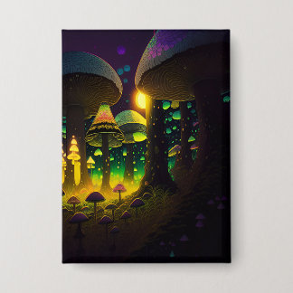 暗い魔法の発光キノコのボタン 缶バッジ