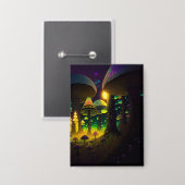 暗い魔法の発光キノコのボタン 缶バッジ (正面/裏面)