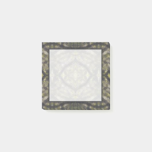 暗い黄色の抽象的な水彩画アート ポストイット (正面)
