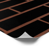 暗い黒レンガの壁は荒い表面を持っている ポスター (角)