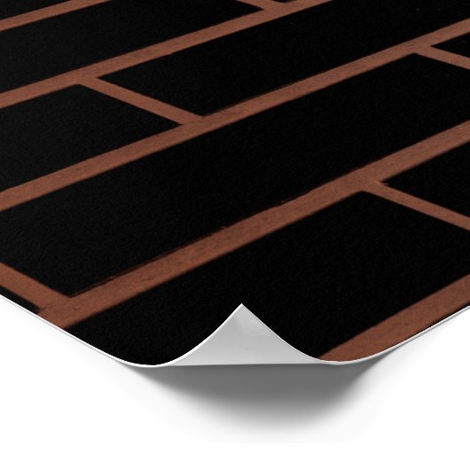 暗い黒レンガの壁は荒い表面を持っている ポスター (角)