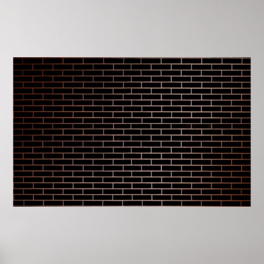 暗い黒レンガの壁は荒い表面を持っている ポスター (正面)
