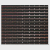 暗い黒レンガの壁は荒い表面を持っている ラッピングペーパー (フラット)