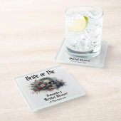 暗い ゴシックな花嫁が選ぶか死ぬか ブライズシャワー ガラスコースター (アングル)